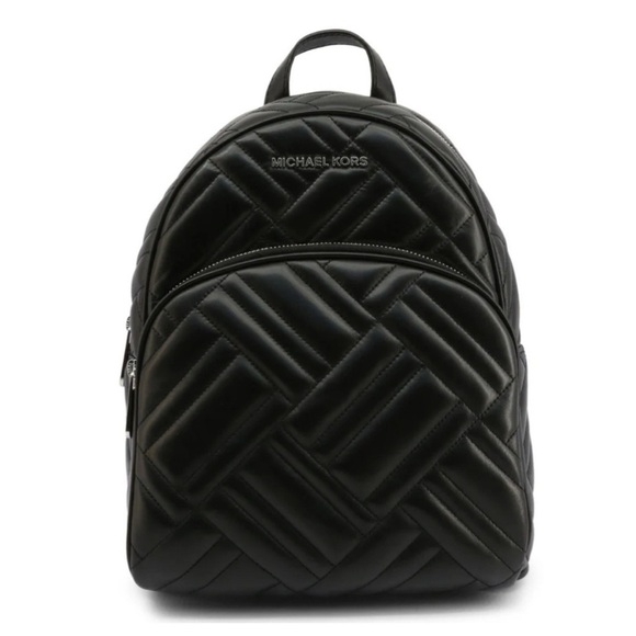 Michael Kors Abbey Medium Backpack Leather Quilted Black - Picture 3 of 11